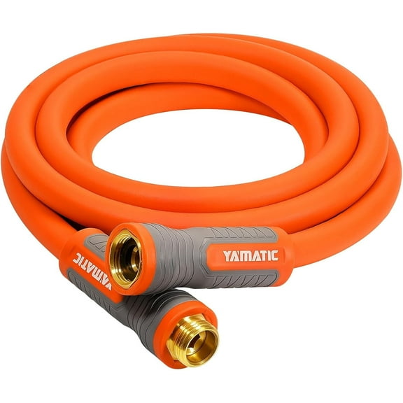 YAMATIC Garden Hose 5/8 in x 10 ft, Ergonomic Swivel Fittings, Burst 600 PSI, Heavy Duty Water Hose