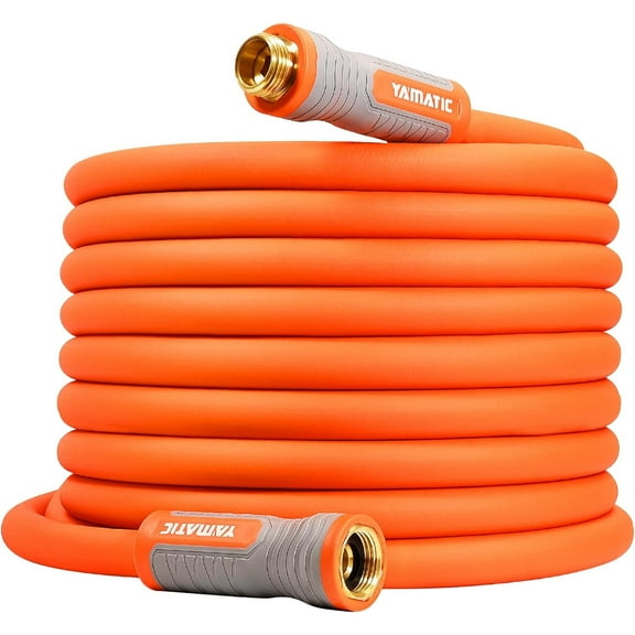 YAMATIC Garden Hose 5/8 in x 60 ft, Ergonomic Swivel Fittings, Burst 600 PSI, Heavy Duty Water Hose