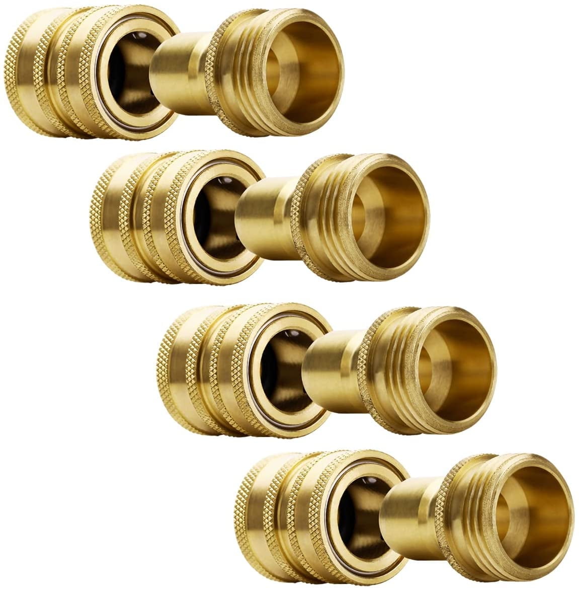 YAMATIC Garden Hose Quick Connect Fittings 3/4" Thread , Durable & Leak-Free Hose Adapter, 4 Pack