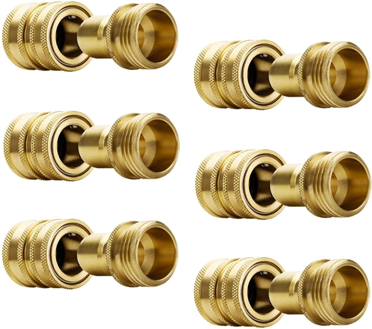 YAMATIC Garden Hose Quick Connect Fittings 3/4" Thread , Durable & Leak-Free Hose Adapter, 6 Pack