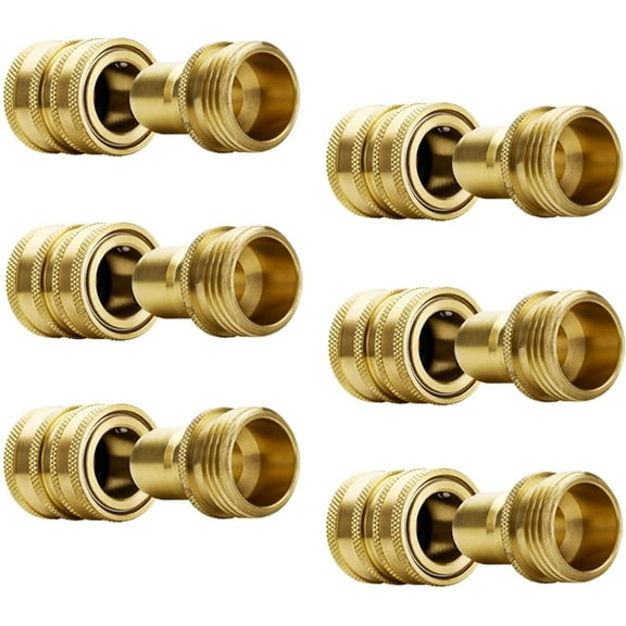 YAMATIC Garden Hose Quick Connect Fittings 3/4" Thread , Durable & Leak-Free Hose Adapter, 6 Pack