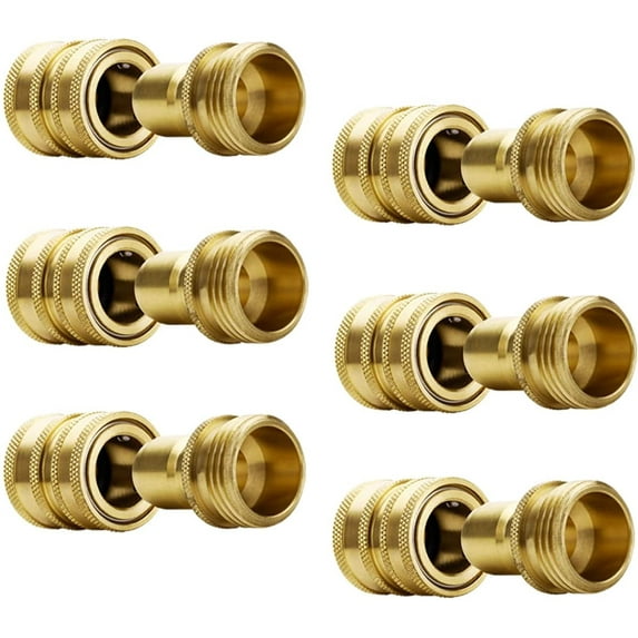 YAMATIC Garden Hose Quick Connect Fittings 3/4" Thread , Durable & Leak-Free Hose Adapter, 6 Pack