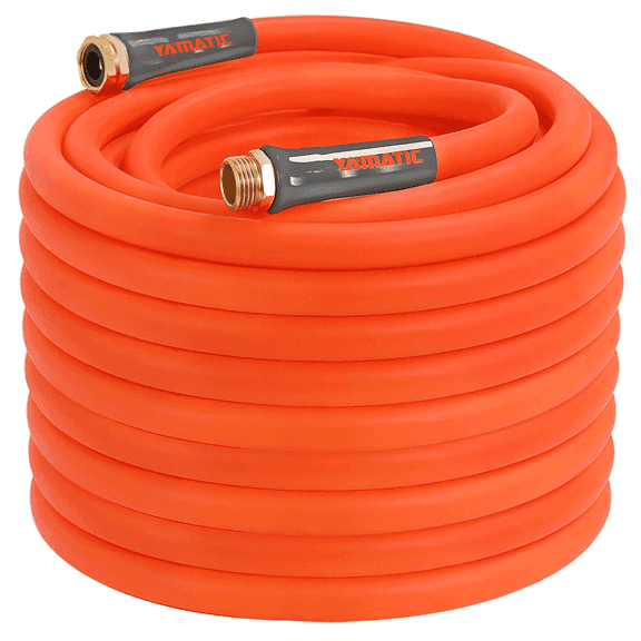 YAMATIC Heavy Duty Garden Hose 5/8 in x 100 ft, Water Hose, Burst 600 PSI, Lightweight, All Weather