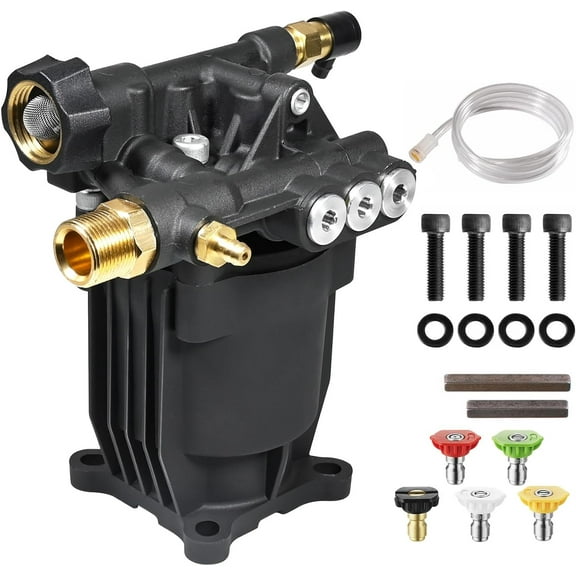 YAMATIC Horizontal Pressure Washer Pump 3/4" Shaft - Max 3300 PSI @ 2.5 GPM - Original Engineering for Most Brand power washer