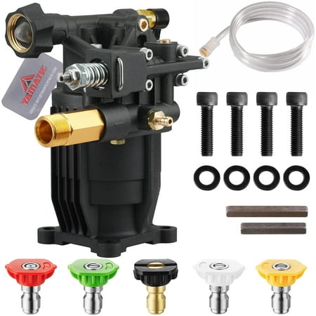 YAMATIC Horizontal Pressure Washer Pump 3/4" Shaft - Max 3300 PSI @ 2.5 GPM - Universal Pump and Original Engineering for Most Brand