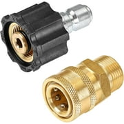 YAMATIC Pressure Washer Adapter Set, M22 to 3/8 Quick Connect Couplers, 5000 PSI Fittings Kit 2 Pack