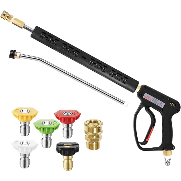 YAMATIC Pressure Washer Gun 5000 PSI - 3/8" Swivel Plug, M22-14mm Coupler, Foam Cannon Car Wash