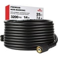 thumbnail image 1 of YAMATIC Pressure Washer Hose 25FT 1/4" Kink Resistant M22 Brass Fitting, 3200 PSI Power Washer Hose Replacement for Ryobi, Troy Bilt, Greenworks, Generac, Craftsman, Ect., 1 of 7