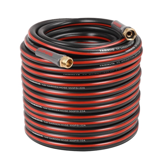 YAMATIC Ultra Durable 0.625” x 100’ Medium Duty Garden Hose, 300PSI
