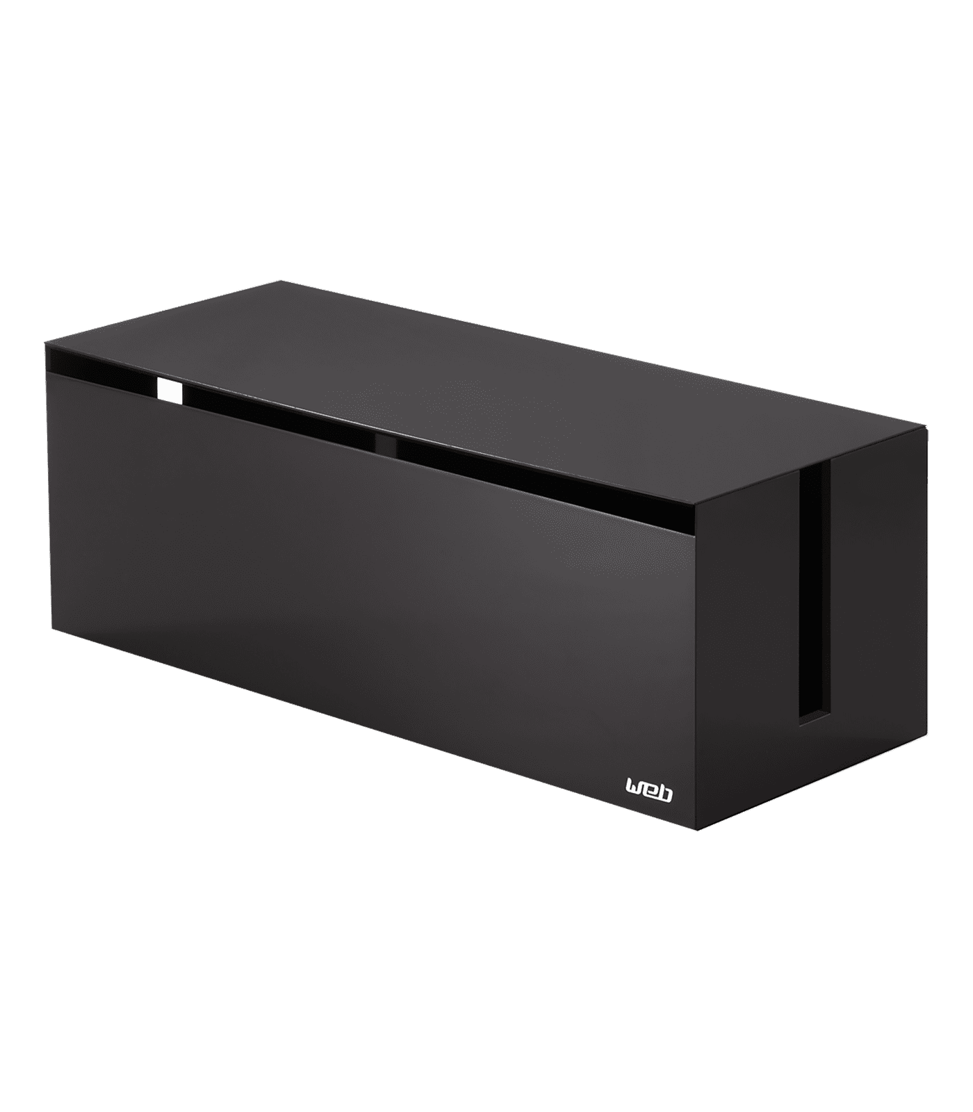 Black Plastic Lidded Cable Organizer Box