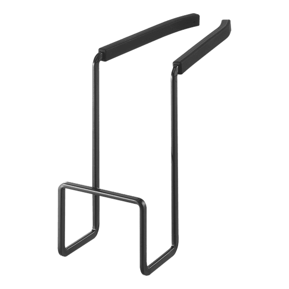 Yamazaki Home Faucet-Hanging Sponge Holder - Two Sizes, Black, Steel, Single, Water Resistant, No Assembly