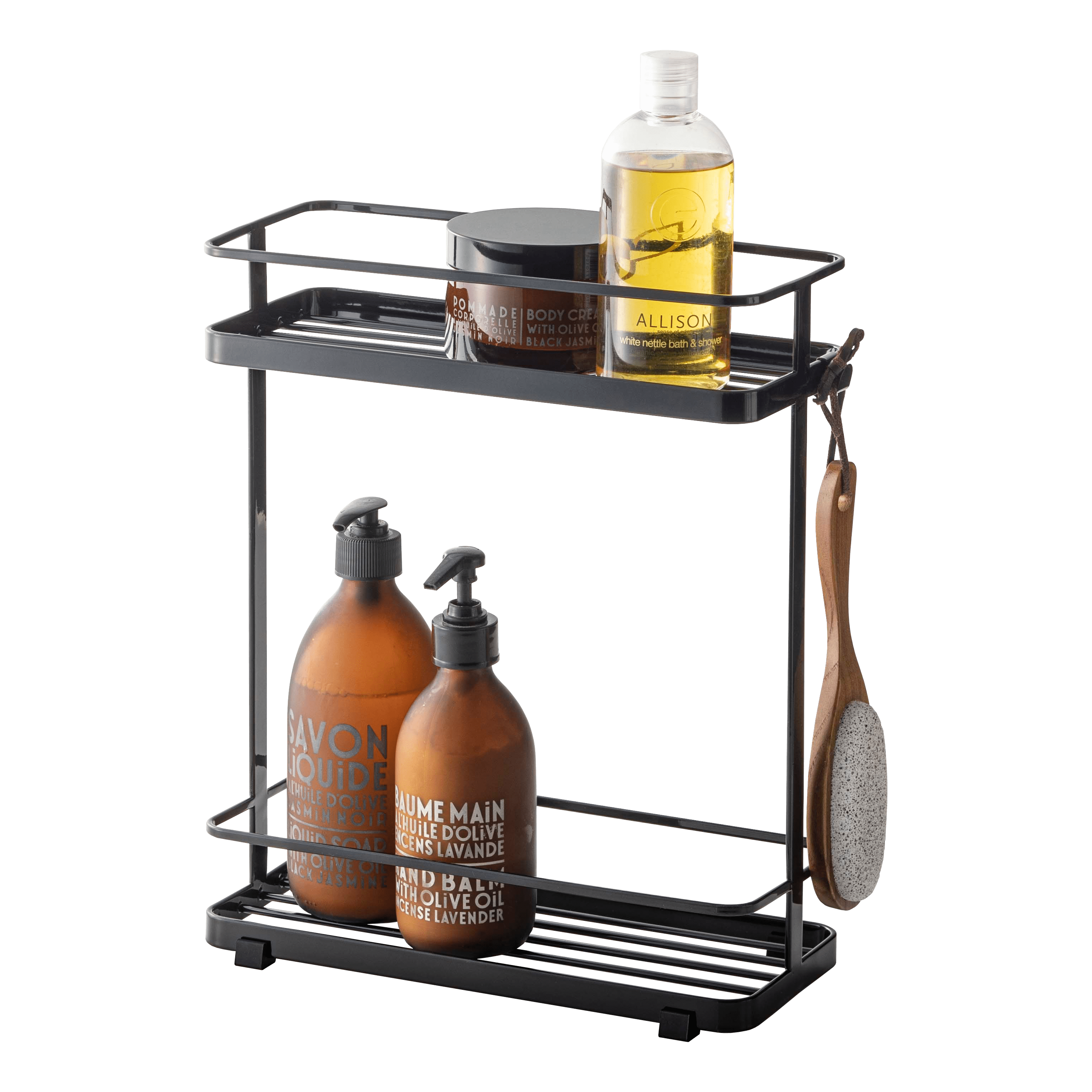 Black Steel Freestanding Shower Caddy Organizer