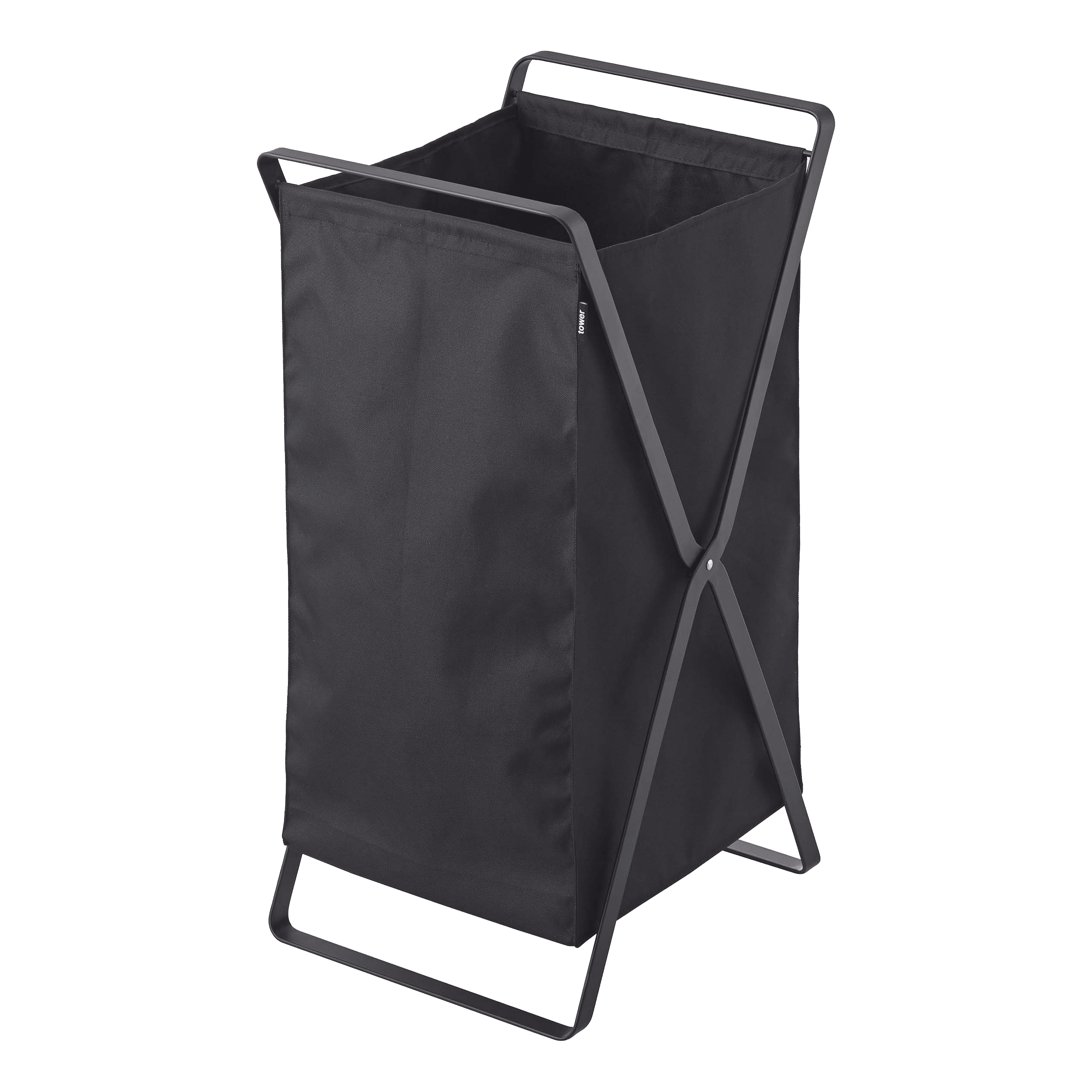 Black Collapsible Laundry Hamper with Durable Frame