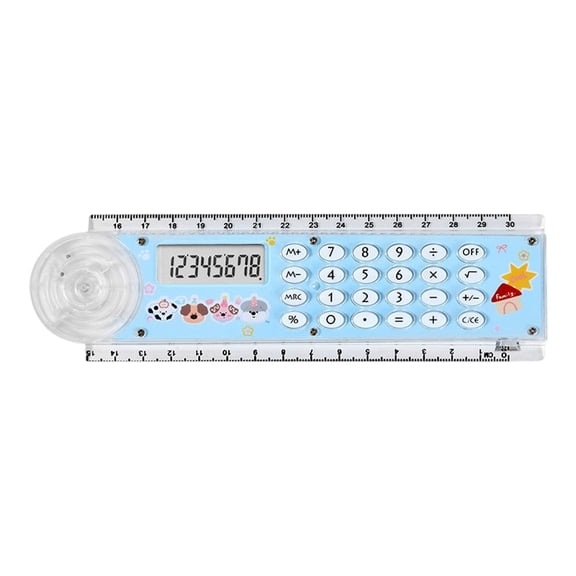 YAMB 2-in-1 Ruler Calculator, Portable Lightweight MultiFunctional 8-Digit Calculator, Dual Function Desktop Calculator with Integrated Ruler for School, Office, Home Use, Daily Calculations