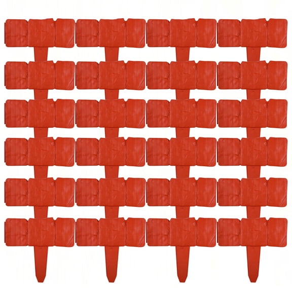 YAMB 24 Pack Faux Stone Garden Edging Border, Realistic Natural Stone Texture Garden Border, Weatherproof Stable Partition Low Fence for Flower Bed Lawn Courtyard Outdoor Landscaping Decor