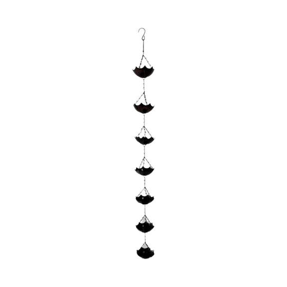YAMB 37 Inch Small Umbrellas Rain Chain, Courtyard Style Iron Water Downspout Drip Chain, Villa Drainage Chain Anti Rust Outdoor Decor, Rainwater Diverter Chain for Housewarming Garden Ornament