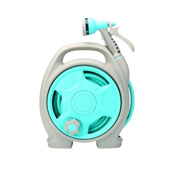 YAMB 50FT Retractable Garden Hose Reel, Portable Flexible Water Pipe with 6 Spray Modes Nozzle, Easy Storage Auto Retractable Water Hose for Garden Watering Car Washing Pet Cleaning Daily Use