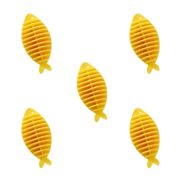YAMB 5pcs Fish-Shaped Laundry Dryer Balls, Reusable Dryer Balls Anti Static, Fish-Shaped Laundry Agitator Balls for Laundry, Washing Machine Balls for Household Cleaning, Yellow