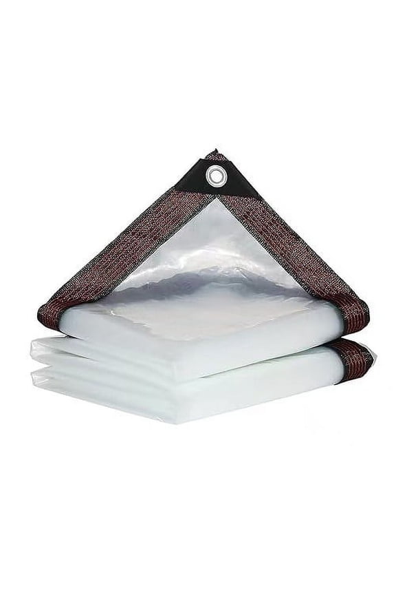 6.610 ft Clear Heavy Duty Waterproof Tarp- Snowproof & Windproof Clear Plastic Tarps with Grommets Tarp Tarpaulin for Winter Blocking Garden Patio Enclosure Chicken Coop Window Rain Shield