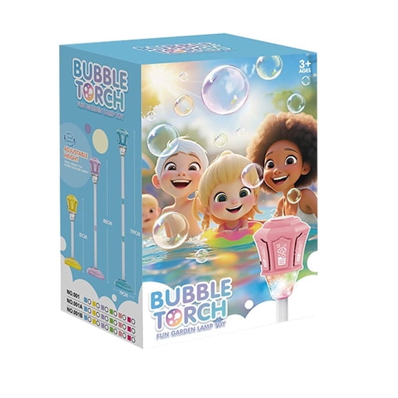 YAMB Automatic Bubble Machine with LED Lights & Music, Battery-Operated Tall Bubble Maker for Teens, Adjustable Height 47" Outdoor Bubble Stand Machine for Birthday Party, Wedding, Garden, Camping