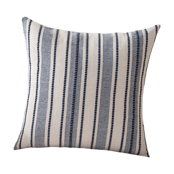 YAMB Boho Striped Pillow, 18x18 Inch Rustic Farmhouse Neutral Decorative Soft Throw Pillow with Hidden Zipper, Classic Vintage Square Cushion for Couch Bedroom Living Room Home Decor