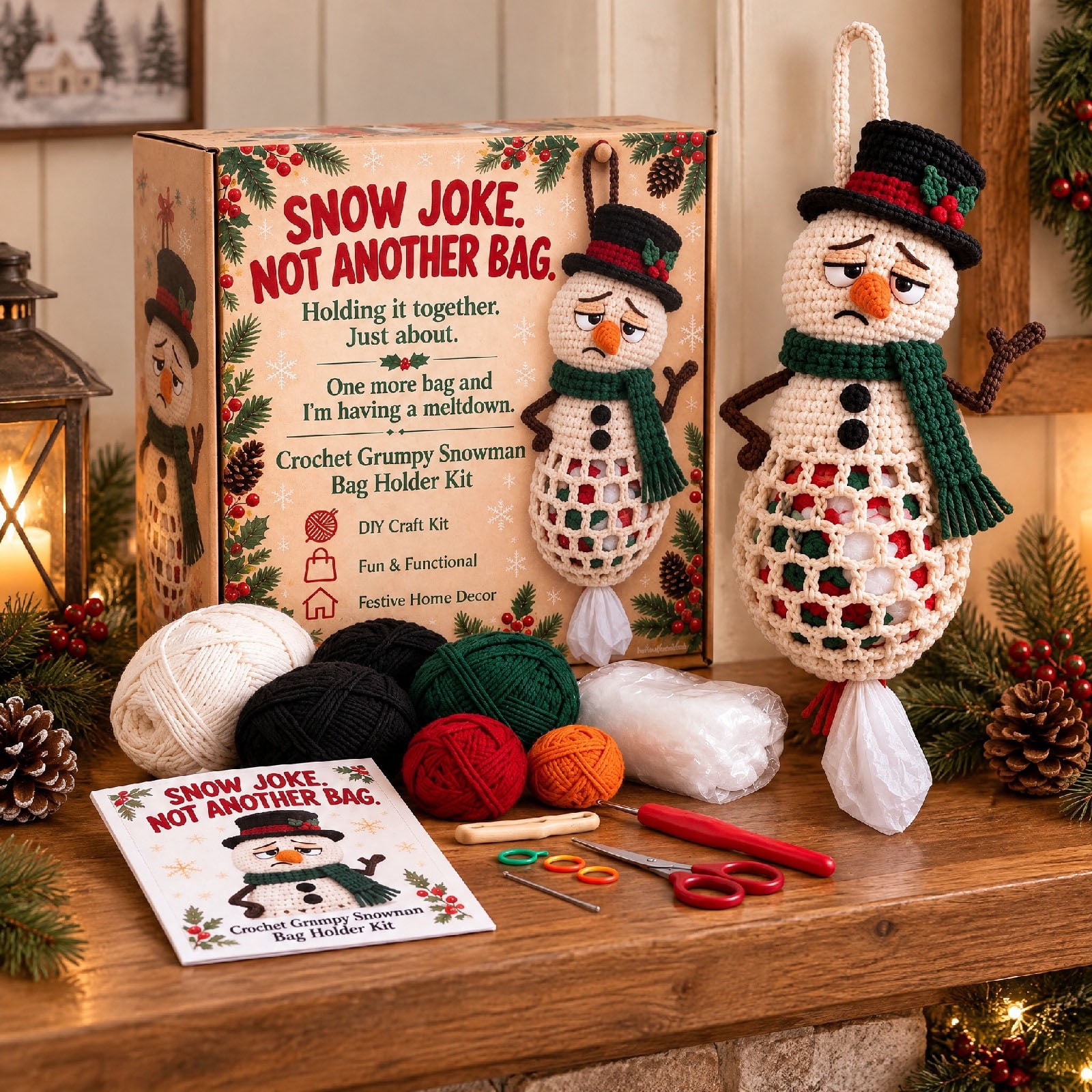 YAMB Christmas Crochet Bag Holder Kit, 12