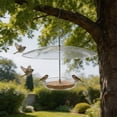 thumbnail image 1 of YAMB Clear Hanging Bird Feeder with Baffle, Windproof & Rainproof Outdoor Feeding Tray with Rustproof Metal Hook, Easy-fill & Wash Bird Food Container for Garden Backyard Bird Watching, 1 of 6