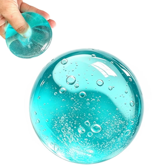 YAMB Crystal Squeeze Fidget Ball, Realistic Slow Rising Stress Relief Dough Built-in Bubbles, Portable Soft Anti-Tear Odorless Mini Sensory Gadget for Home Office Daily Relaxation