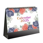 YAMB Desk Calendar 2025 Standing Flip,6.7×7.6 Inch Small Aesthetic Calendar,Single-Wire Binding Calendar,Contains 18 Monthly Colorful Themes,Memoranda Lined Pages with Thick Paper