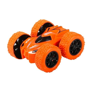 YAMB Double Sided Friction Power Car Toy,Big Tire Four-Wheel Drive Toy Car,Solid Color Pull Back Toy Cars,Flips Shockproof Inertia Cars，For Aged 3 and Above Kids