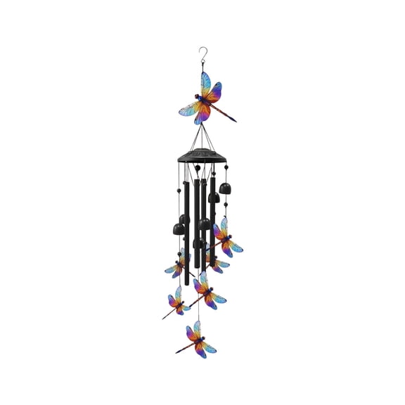 YAMB Dragonfly Shaped Wind Chime, 38" Animal/Insect Design Metal Wind Bell Hanging Ornament, Nature Inspired Melody Hanging Chime Decoration for Home Porch Yard Balcony, Calming Relaxing Soft Tones