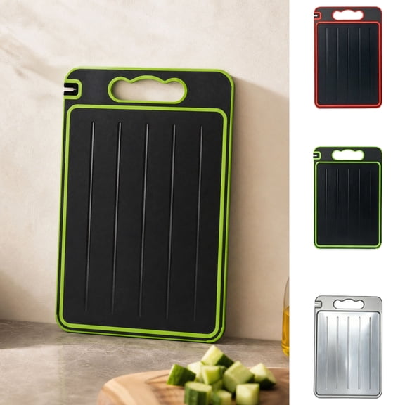 YAMB Dual-Sided Cutting Board with Knife Sharpener, 14" Anti‑Slip Multi-Functional Household Kitchen Chopping Board with Built-In Garlic Grater for Home Meat Veg Fruit Food Prep