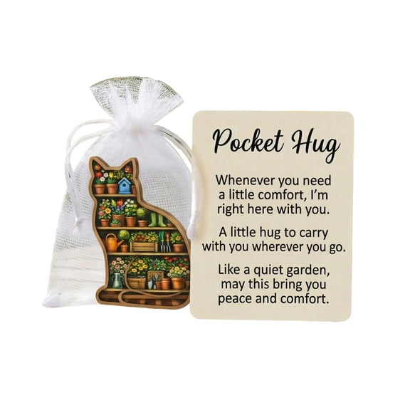 YAMB Exquisite Cat Pocket Hug Card, Handmade Paper Commemorative Gift with Cute Print, Delicate Small Keepsake & Garden Home Decor Accent, Suitable for Gifting Friends Family, Cat Owners