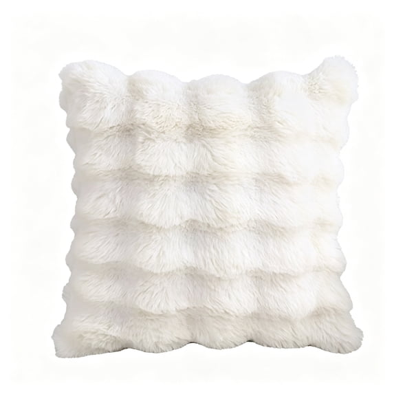 YAMB Faux Throw Pillow with Insert, 17.7"x17.7" Soft Textured Decorative Cushion, Ready-To-Use Solid Color Hugging Pillow for Sofa Couch Bedroom Living Room Home Decor