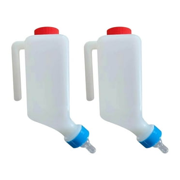 Goat Nipple And Bottles Set, 20 Pieces Cow Calf Milk Drink Nipple And 2 Pieces 400 Ml Lamb Feeding Bottle Kit For Sheep Goat Pup Dog Farm Supplies