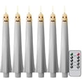 thumbnail image 1 of YAMB Halloween Ghost Flameless Taper Candles, Battery Operated Simulated Warm Flickering Flame Candles with Remote Timer, Reusable Spooky LED Table Centerpiece for Indoor Home Decor, 6 Pcs, 1 of 6