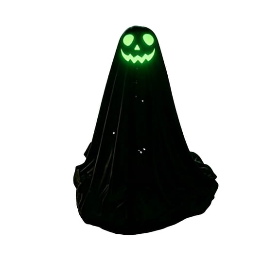 YAMB Halloween Glow In The Dark Ghost Ornament, Cute Facial Luminous Ghost Hanging Decor, Auto On/Off Spooky Gothic Style Decor for Party Garden Balcony Window Sill Layout, 25.59 Inch