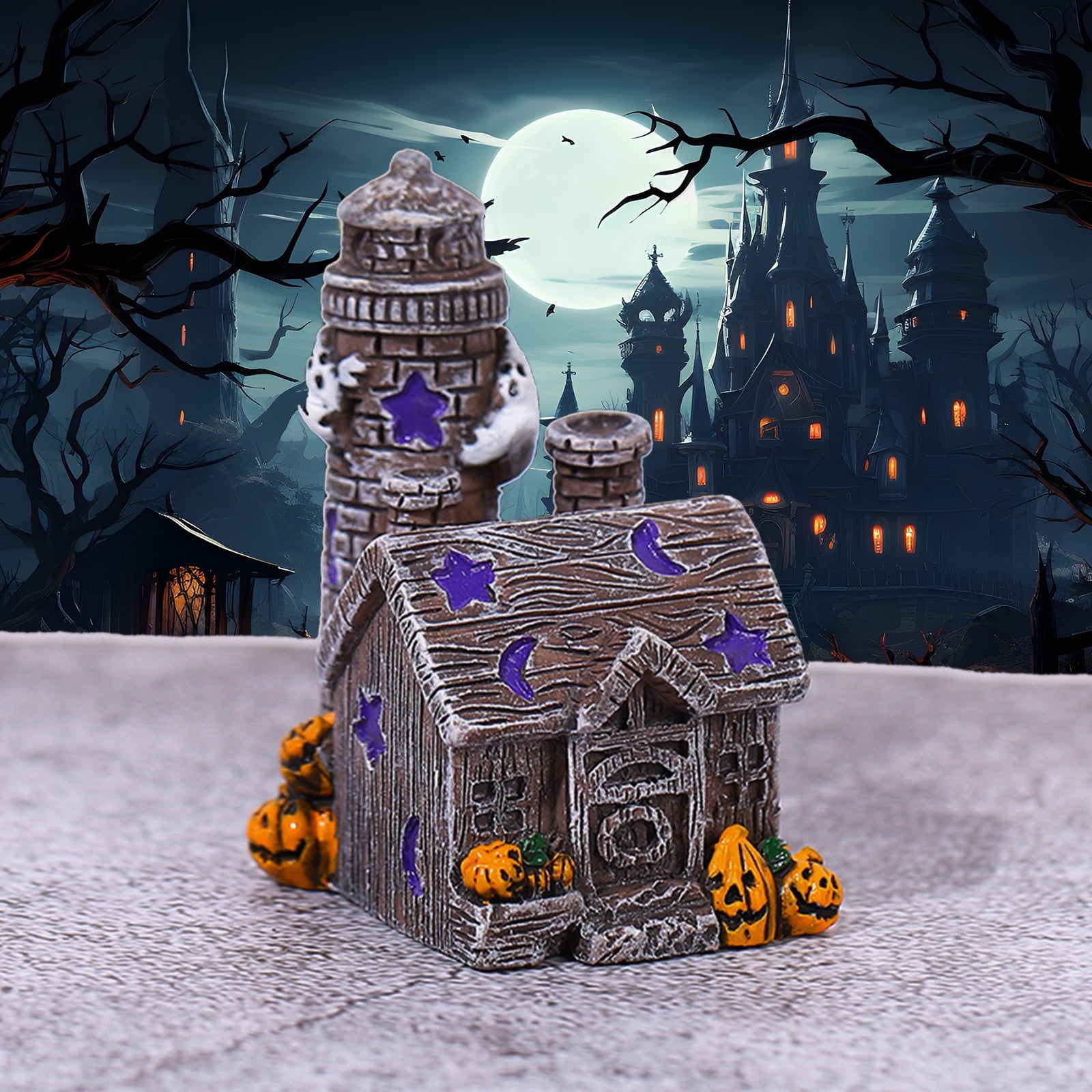 YAMB Halloween Haunted House Village Set - Miniature Spooky House