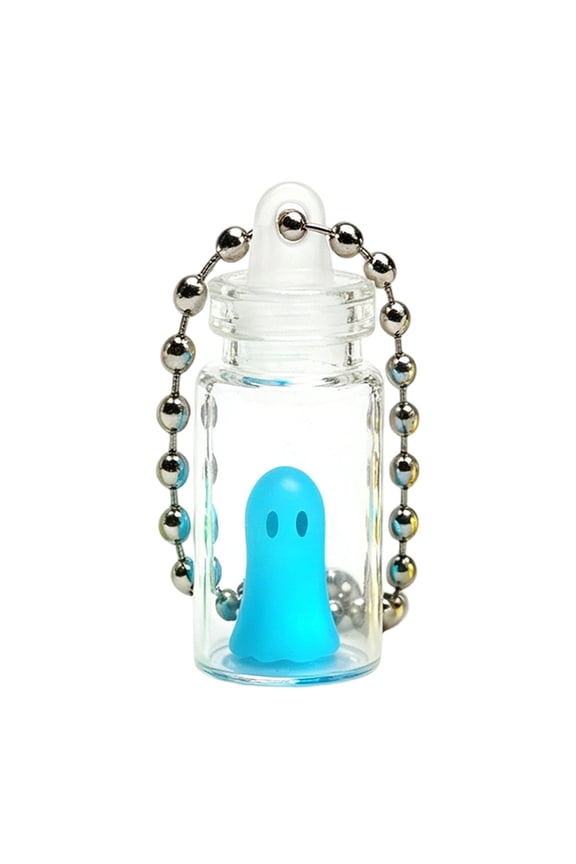 Luminous Mini Ghost Keychain Pendant, Cute Spooky Pocket-Sized Halloween Glowing Decorations, Rustproof Waterproof Ring Clasp Backpack Accessory for Purse Bag Daily Decor Layout