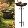 thumbnail image 1 of YAMB Metal Bird Bath for Outdoors,Removable 10" Dia Bowl with Stable Upgrades Stake,Small Garden Bird Bath & Bird Feeders,Easy to Clean Birdbaths for Garden Yard Lawn Decoration, 1 of 18