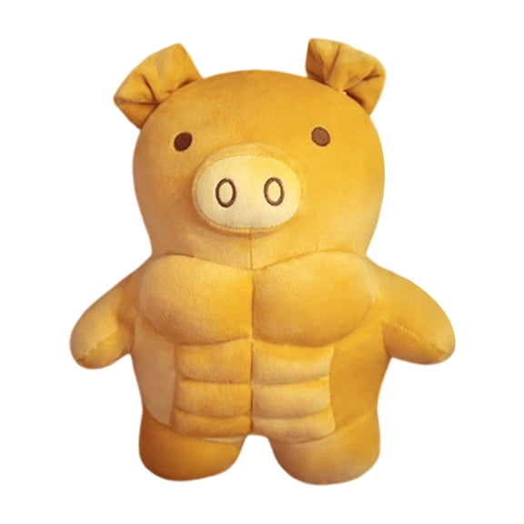 YAMB Muscle Pig Plush Doll, 11.8in Strong Bodybuilder Pig Stuffed Animal for Gym and Home Decor, Cute and Fun Strong-Man Style Cuddly Moppet, Soft Pig Ornament for Friends Gift