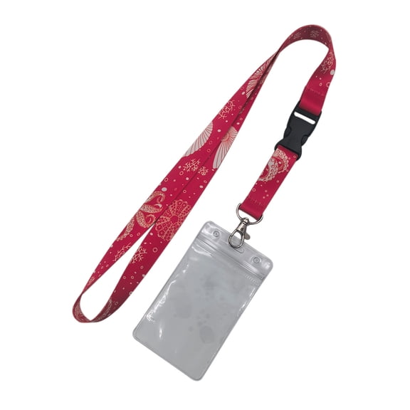 YAMB Nautical Cruise Lanyards, Adjustable Lanyard with Retractable Reel, Lanyards with Waterproof ID Badge Holders, Hanging Rope Sleeve Webbing for Badge and Printing Card, Red