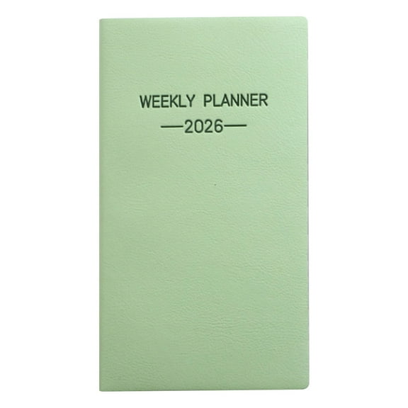 YAMB Pocket Calendar Weekly Planner - 2026 A6 Slim Travel Notebook Organizer,Thick Ink Resistant Monthly Layout,Leather Hardcover Cover Design,For Office Home Purse Scheduling Planning Supplies
