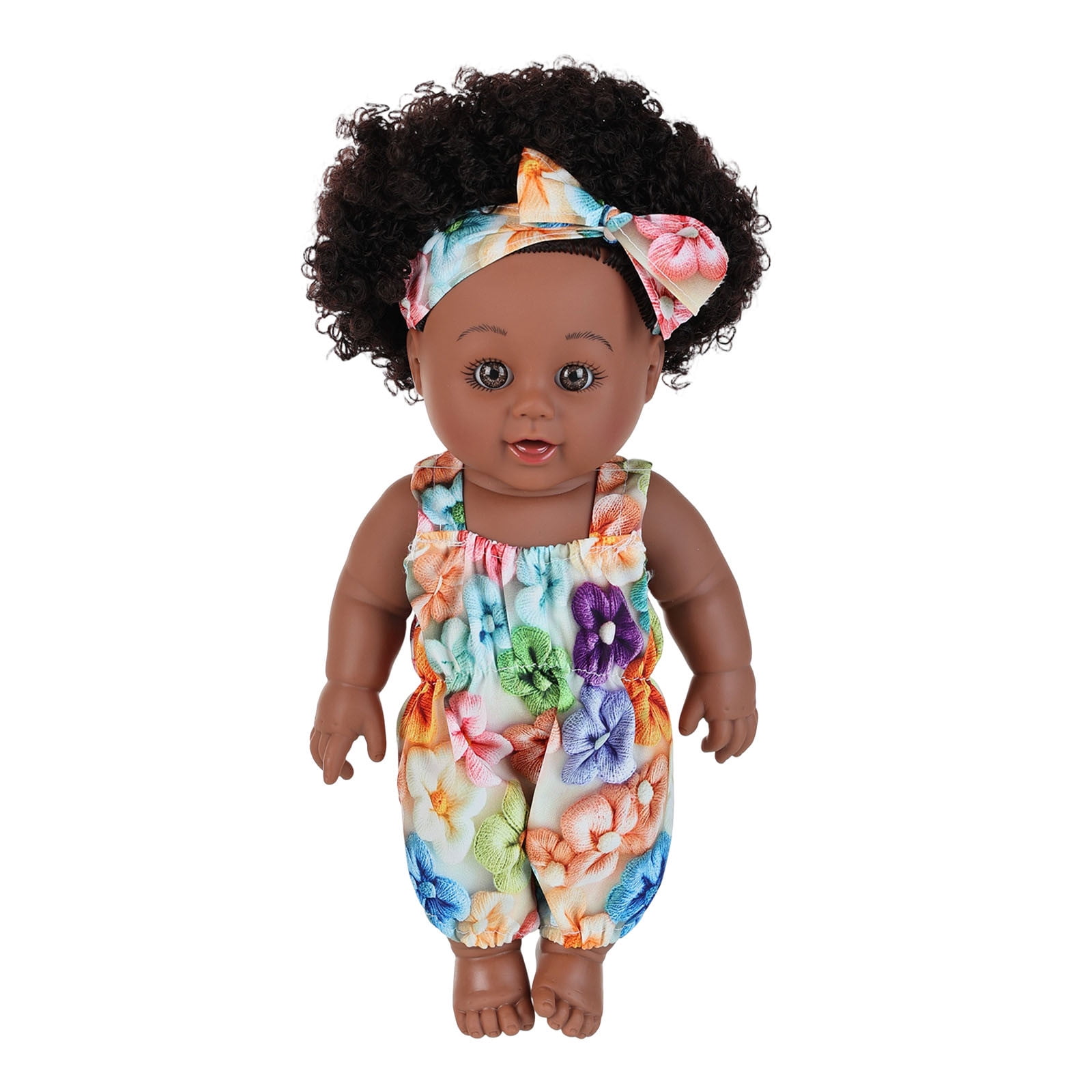 YAMB Realistic Black Baby Doll,12" Curly Hair Black Baby Dolls with Clothes,African Realistic Reborn Baby Doll for Toddlers 1-3,Silicone Baby Dolls for Christmas Birthday Thanksgiving Gifts