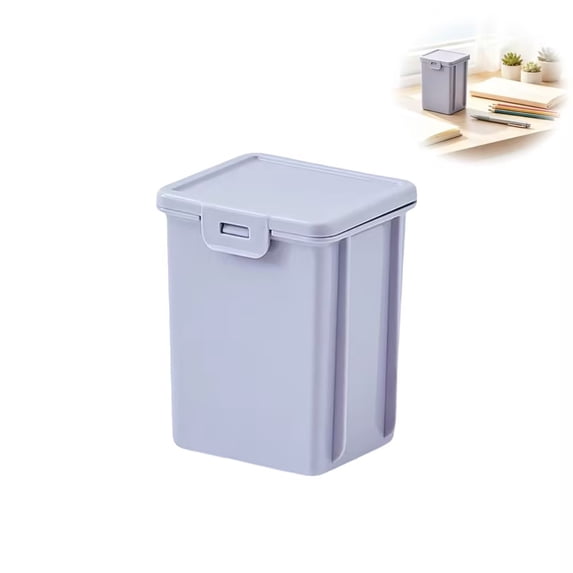 YAMB Rectangular Storage Box with Lid, Portable Macaron Color Lidded Desktop Small Organizer Container, Stackable Stationery Bin with Dustproof Cover for Pens Crafts Mini Desk Supplies, 4.5"