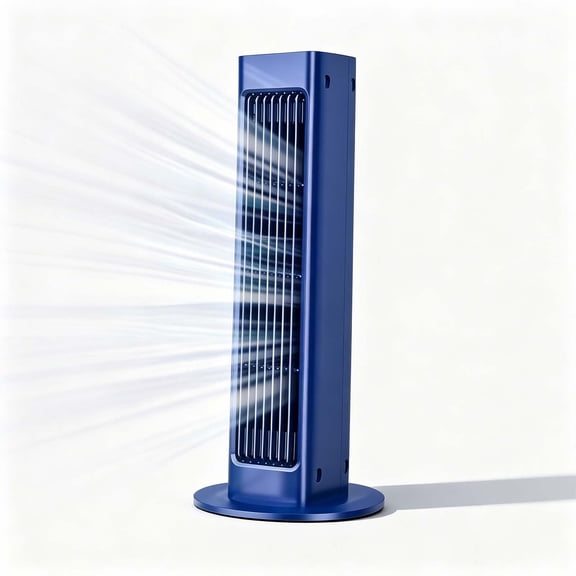 YAMB Remote Control Tower Air Cooling Fan, USB Rechargeable Portable Desktop Cooler Fan, 3-Speed Adjustable Compact Body Quiet Blower for Home Bedroom Office Indoor Daily Use, Blue