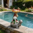 thumbnail image 1 of YAMB Resin Gnome Turtle Bird Feeder, Weatherproof Handcrafted Garden Statue with Feeding Tray, Easy Filling Bird Food Container Ornament for Outdoor Patio Garden Backyard Bird Watching, 1 of 9