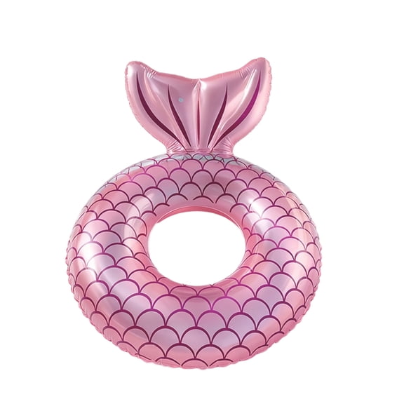 YAMB Sequin Mermaid Tail Inflatable Pool Ring, Quick Inflate Waterproof Swim Ring, Thickened PVC Material Wear-Resistant Leakproof, for Pool Parties, Beach Vacations or Backyard Sprinkler