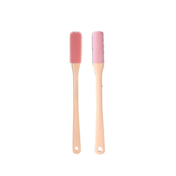 YAMB Soft Bristle Foot Wash Brush, Ergonomic Handle Dead Skin Keratin Remover Cleaner, Deep Clean Toe Gap Portable Foot Scrub Brush for Bathroom Daily Home Travel Foot Care, Pack of 2