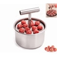 thumbnail image 1 of YAMB Stainless Steel Meatball Maker, 6 Holes Manual Push-Type Meat Baller Mold, Hand Pressure Multi-Function Kitchen Fish‑ball Sushi Making Tool for Home & Stall Use, 4 Inch, 1 of 9